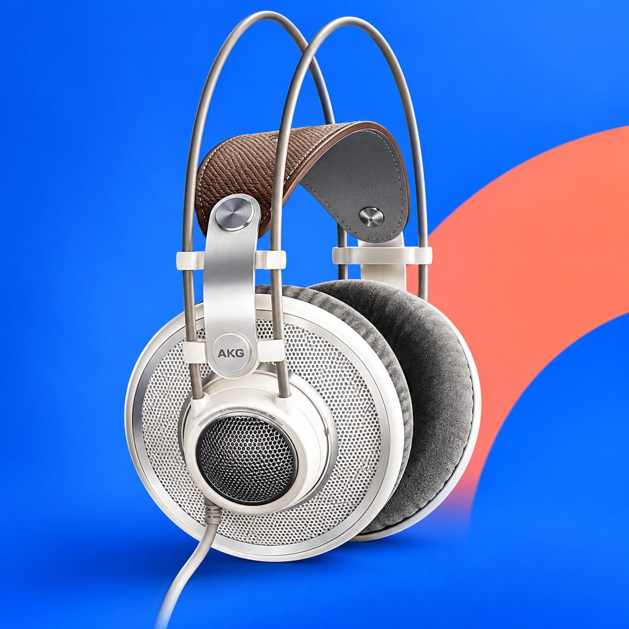 Ilustração gerada por IA de AKG K701 branco