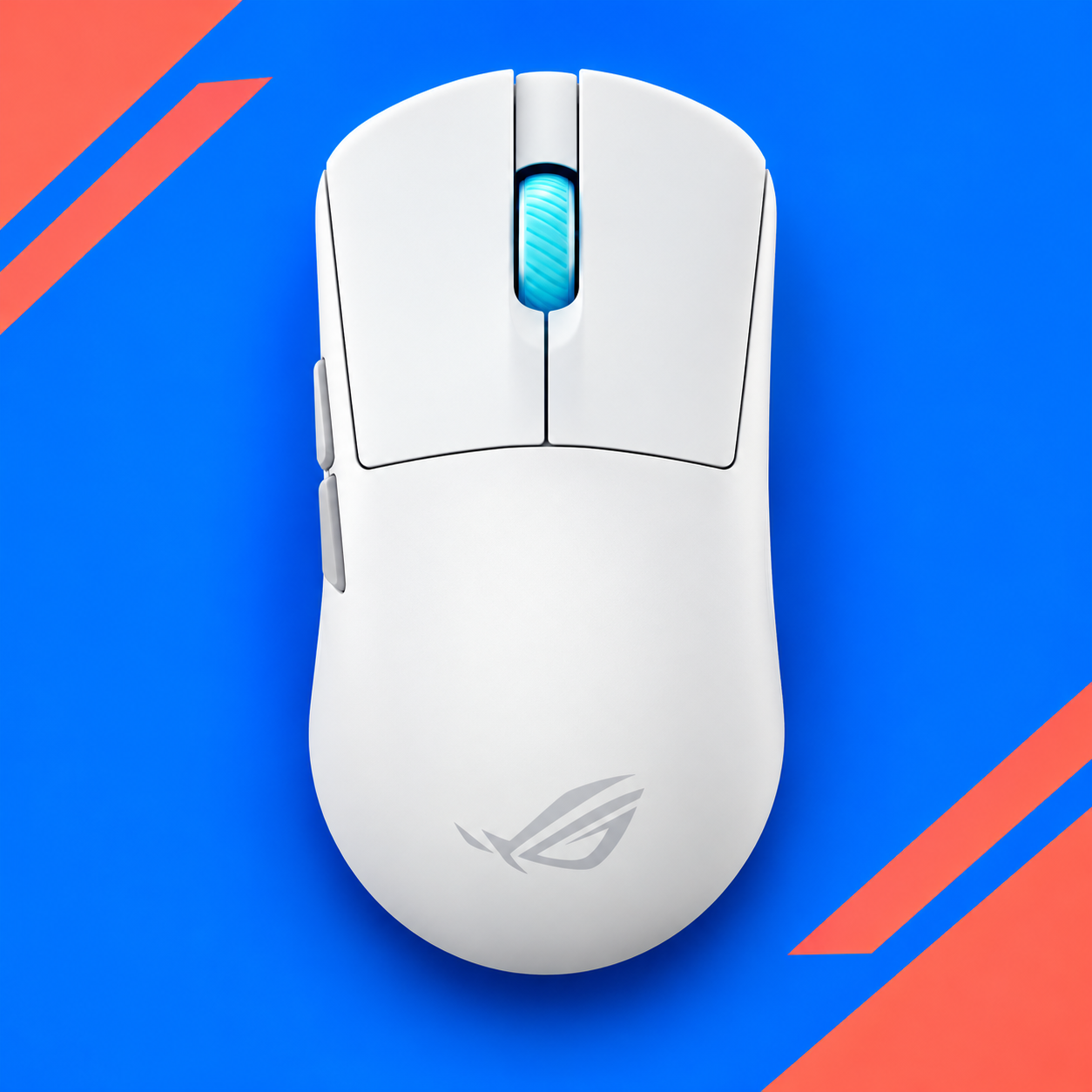 Ilustração gerada por IA de ASUS ROG Harpe Ace Mini branco