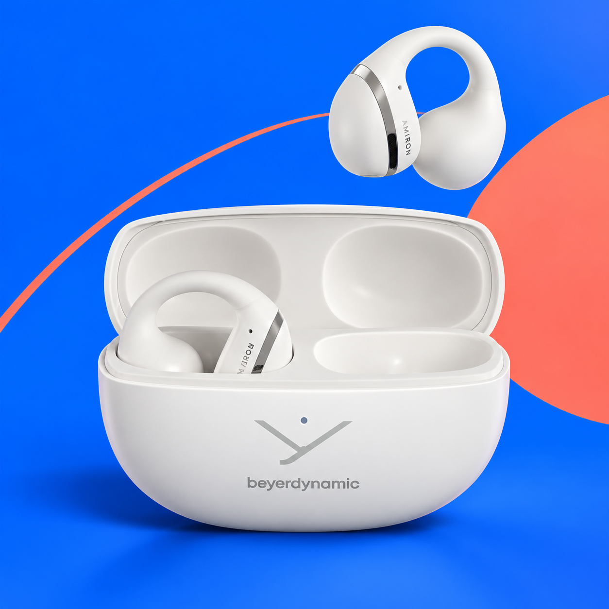 Ilustração gerada por IA de beyerdynamic AMIRON ZERO branco