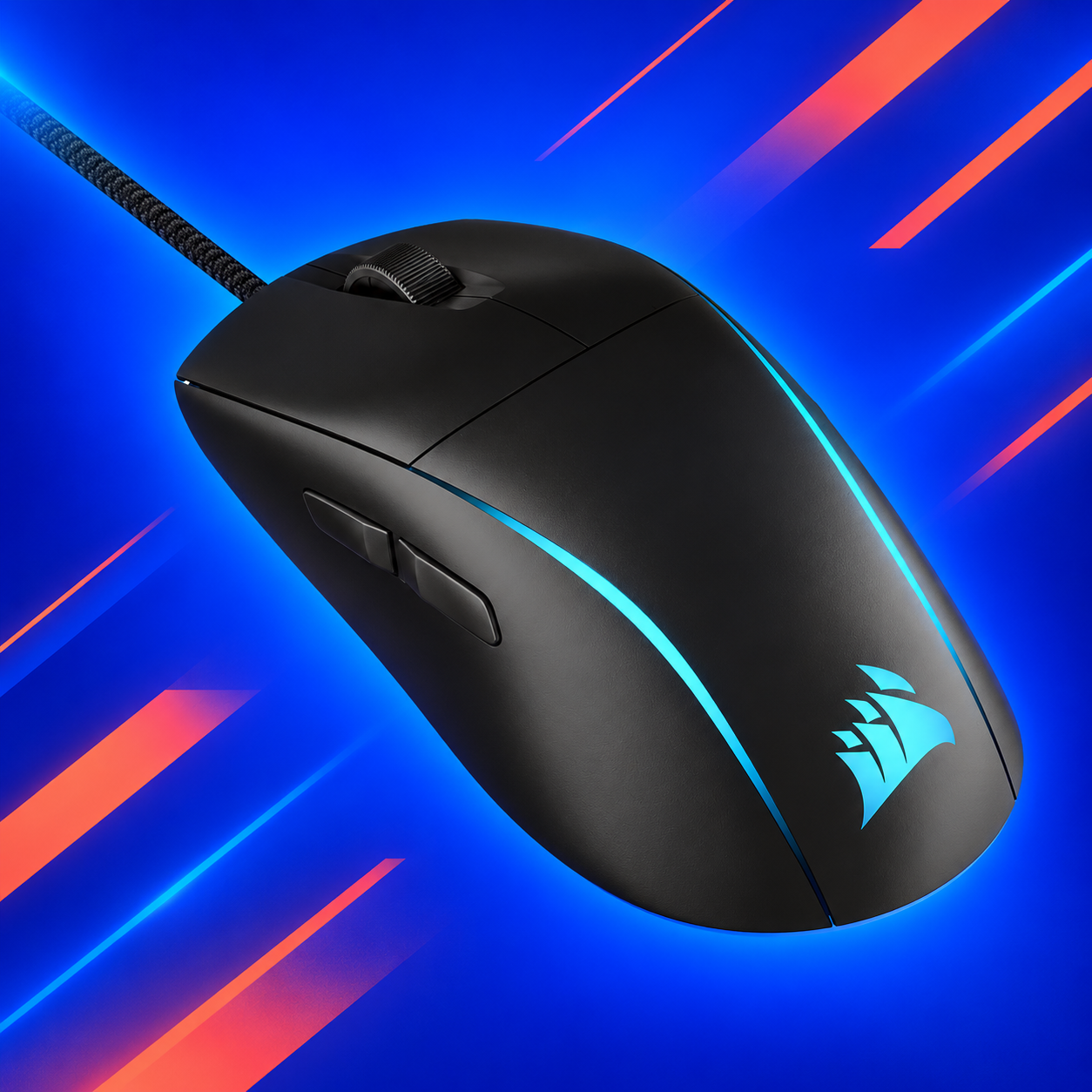 Ilustração gerada por IA de Corsair M75 preto