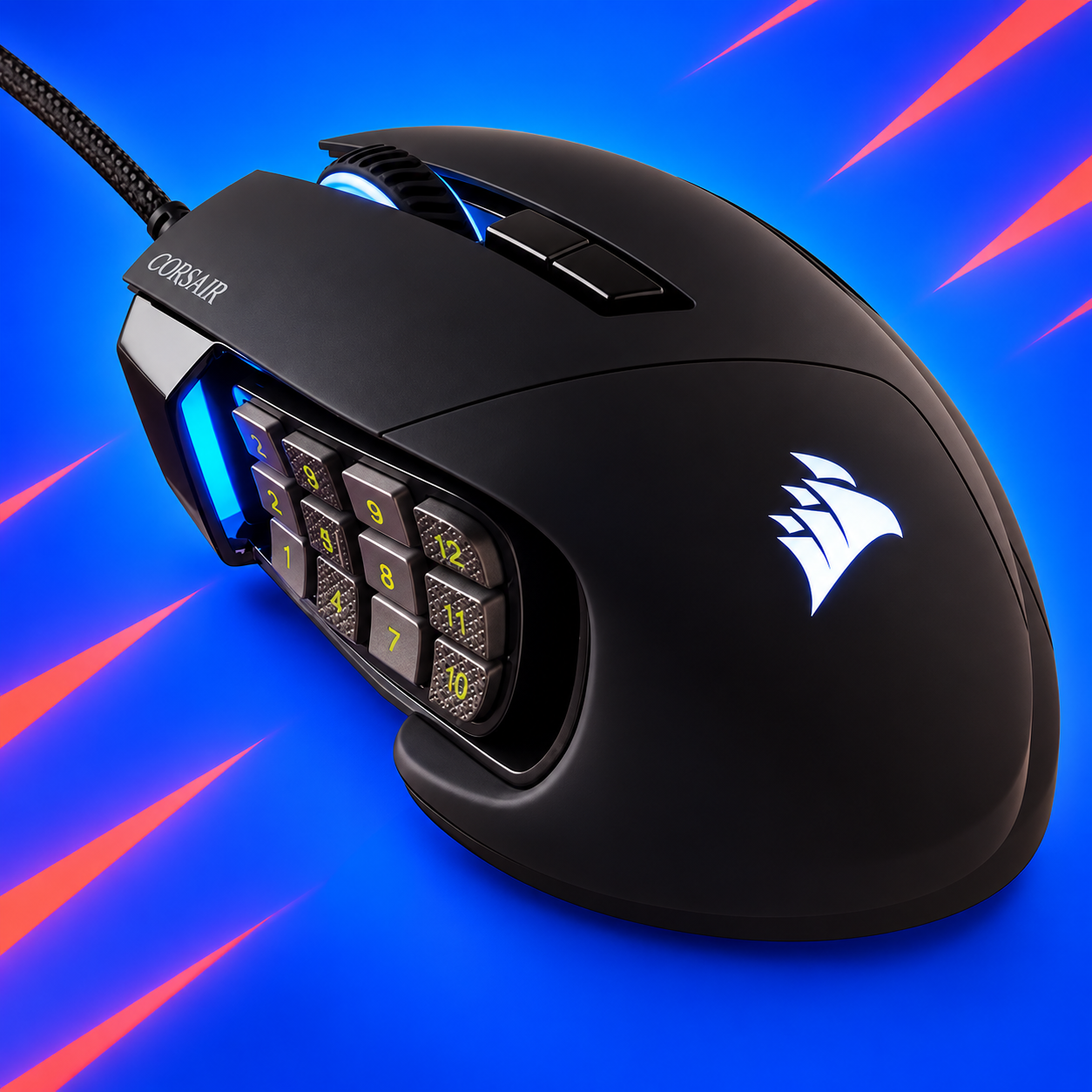 Ilustração gerada por IA de Corsair Scimitar RGB Elite preto