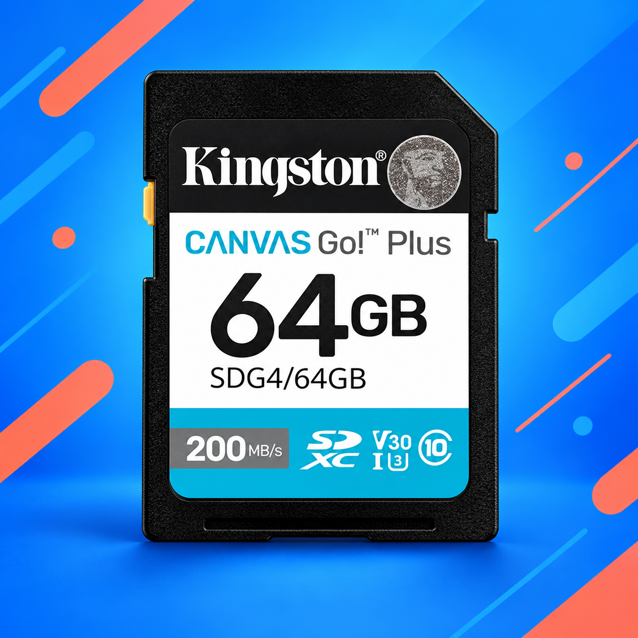 Ilustração gerada por IA de Kingston Canvas Go! Plus SD 64 GB