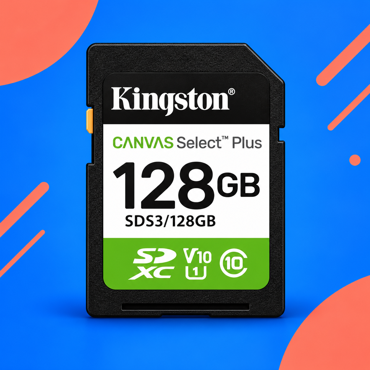 Ilustração gerada por IA de Kingston Canvas Select Plus SD 128 GB