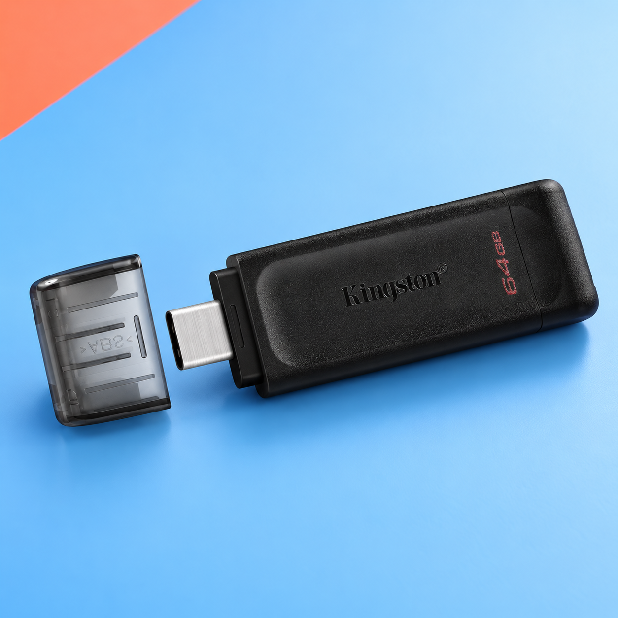 Ilustração gerada por IA de Kingston DataTraveler70 64GB USB-C preto