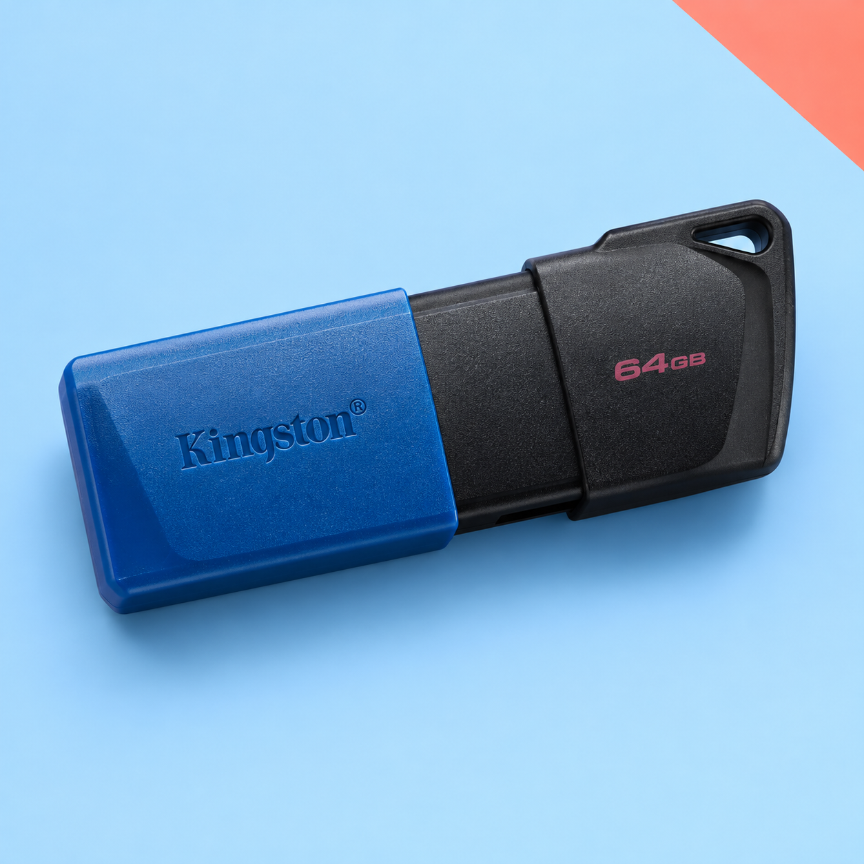 Ilustração gerada por IA de Kingston DataTraveler Exodia M64GB preto e azul