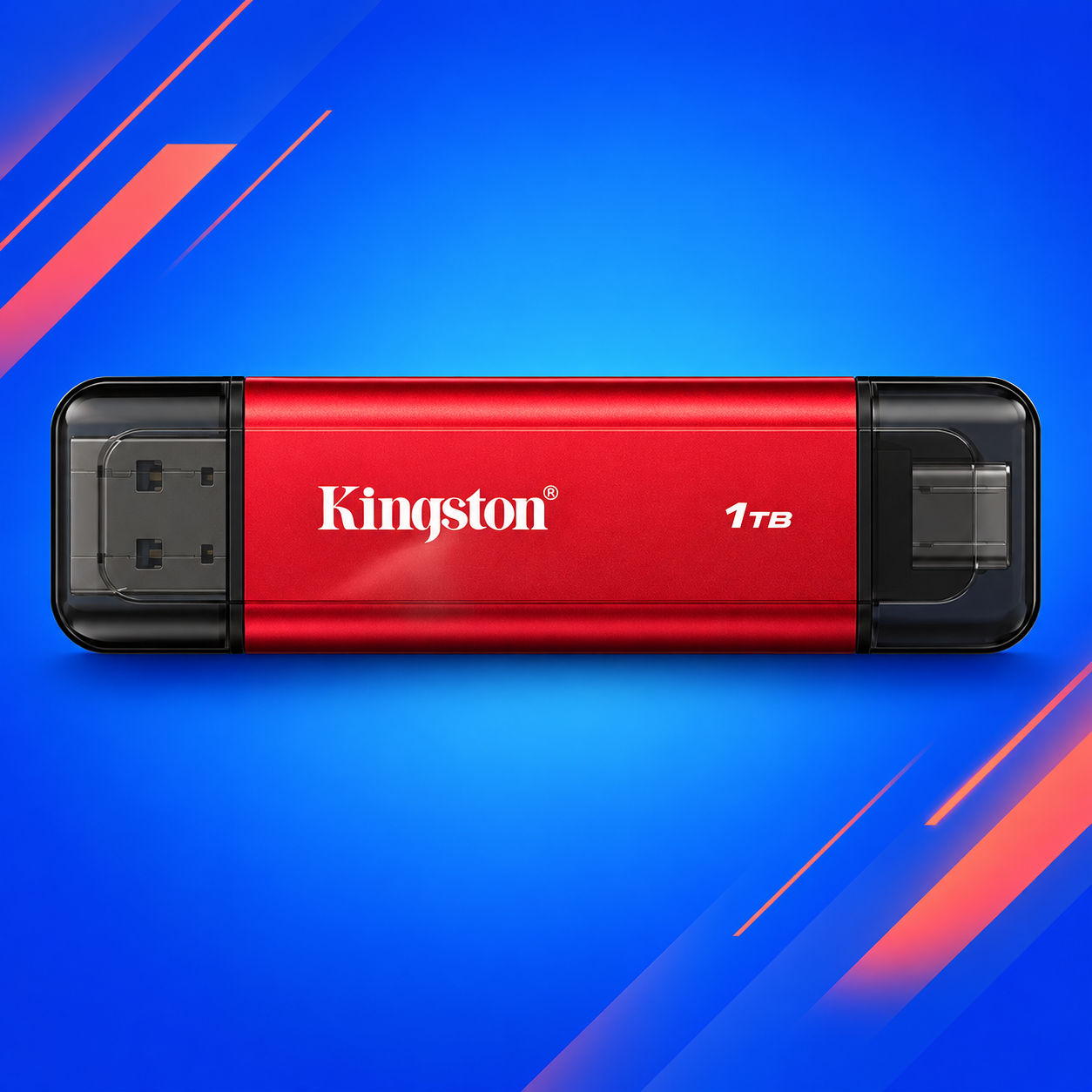 Ilustração gerada por IA de Kingston Dual Portable SSD 1 TB