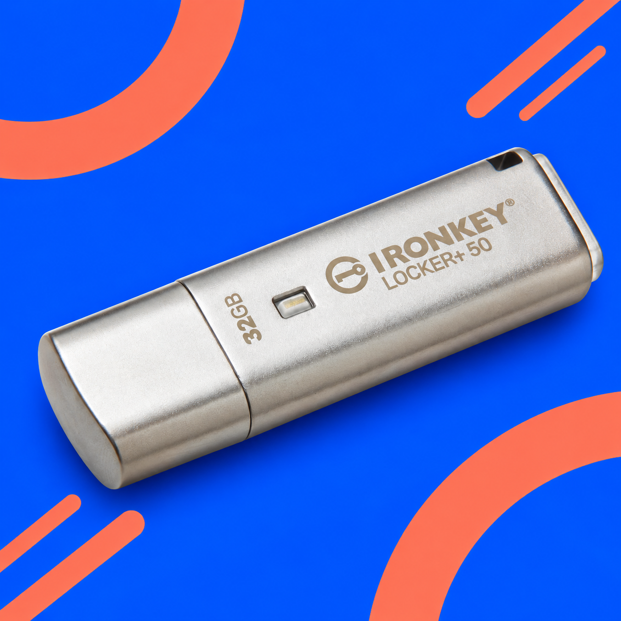 Ilustração gerada por IA de Kingston IronKey Locker+ 50 32 GB
