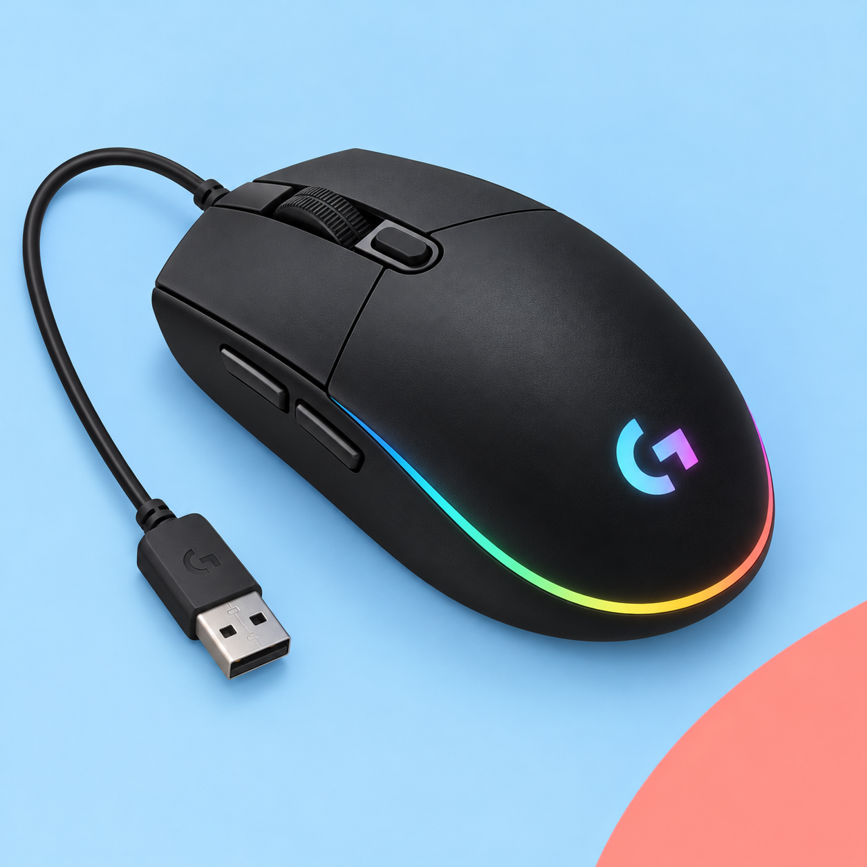 Ilustração gerada por IA de Logitech G203 LIGHTSYNC preto