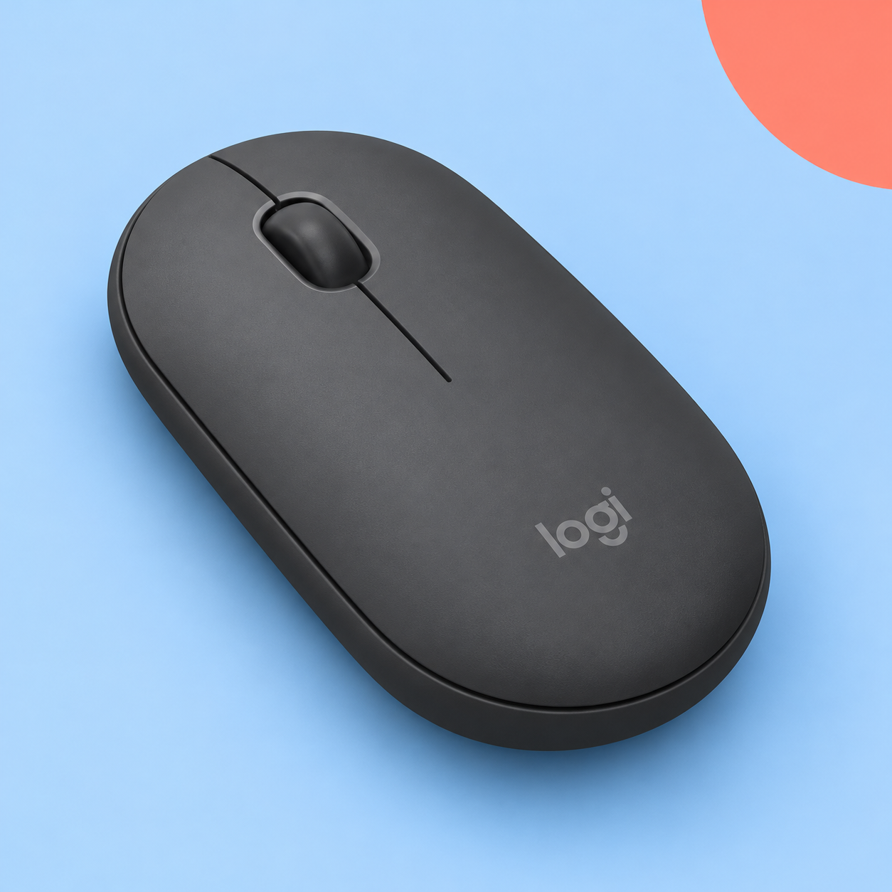 Ilustração gerada por IA de Logitech Pebble Mouse 2 M350s grafite