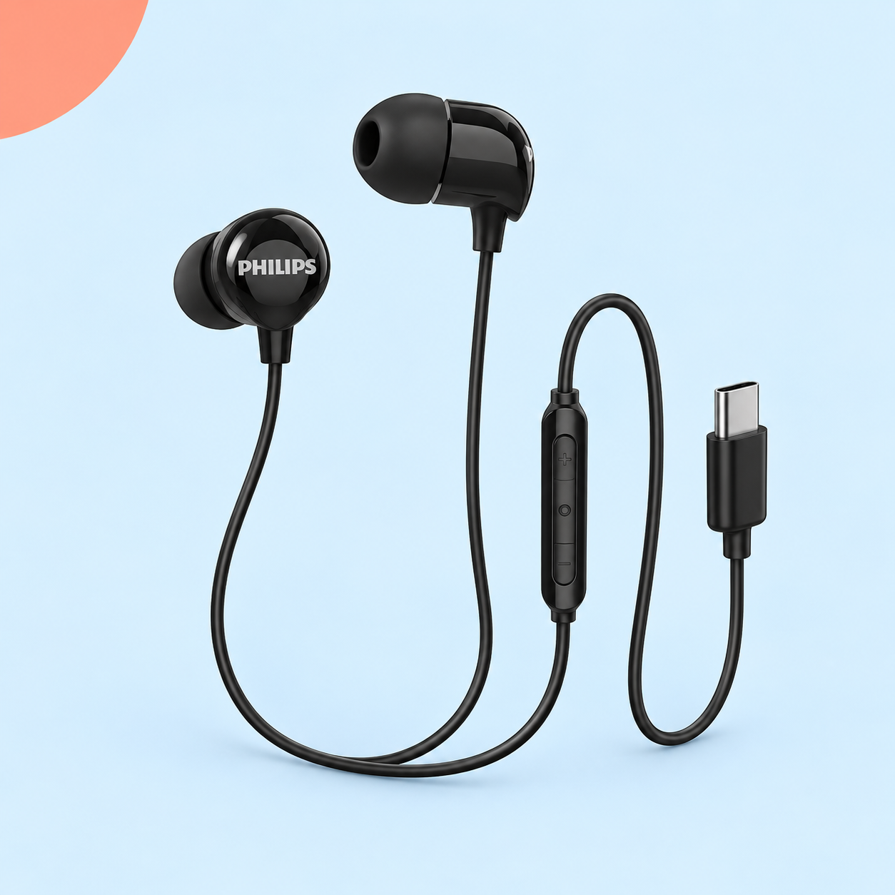 Ilustração gerada por IA de Philips TAE2146BK/00 USB-C preto