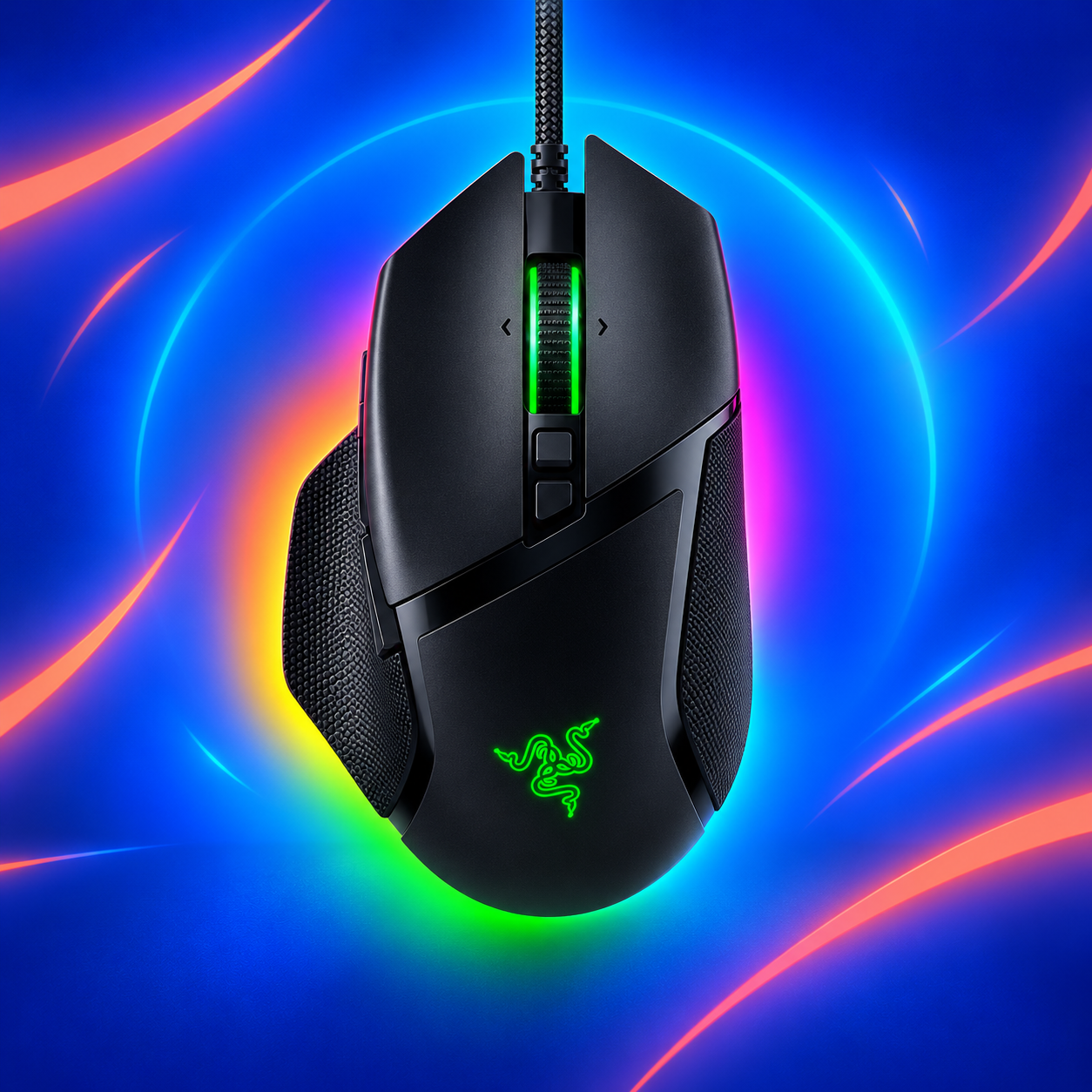 Ilustração gerada por IA de Razer Basilisk V3 preto