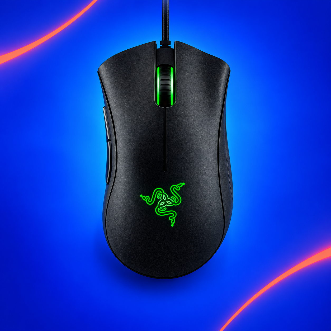 Ilustração gerada por IA de Razer DeathAdder Essential preto