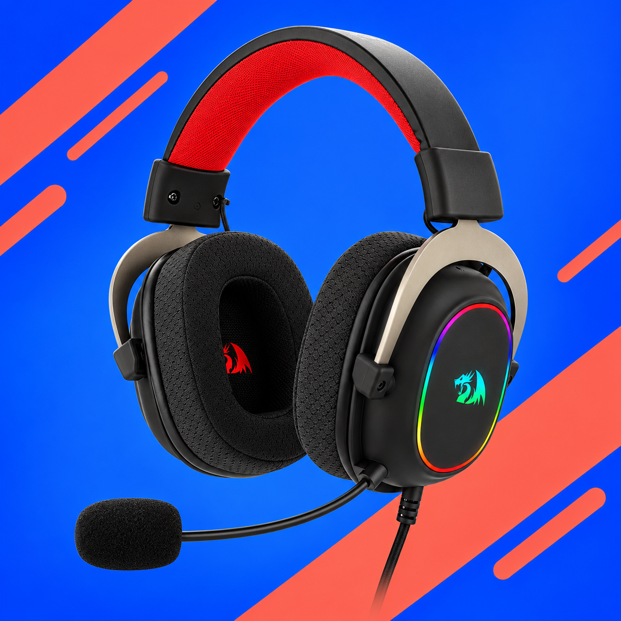 Ilustração gerada por IA de Redragon Zeus RGB H510-RGB preto