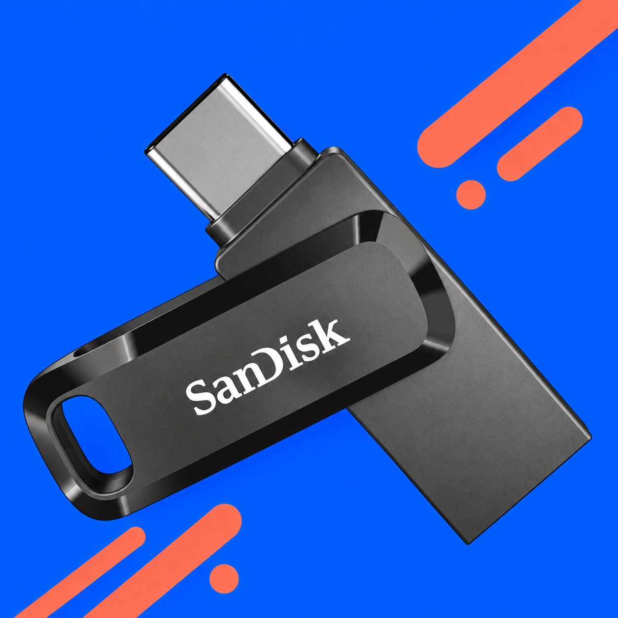 Ilustração gerada por IA de SanDisk Ultra Dual Drive Go 256 GB