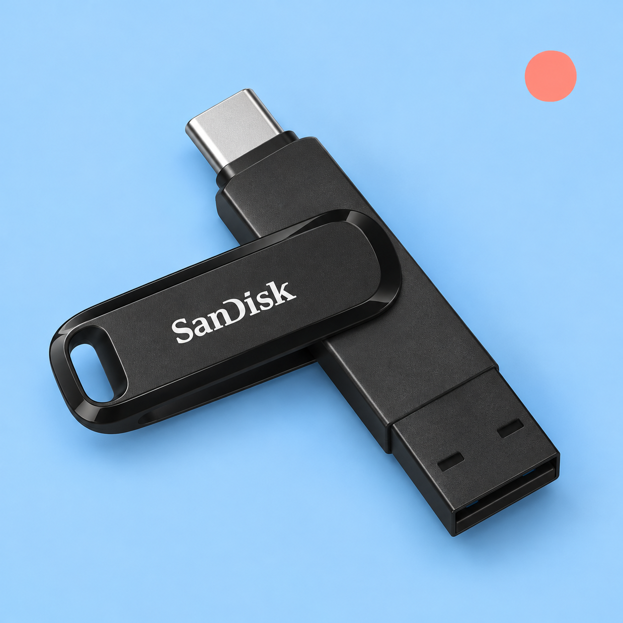 Ilustração gerada por IA de SanDisk Ultra Dual Drive Go 64 GB preto
