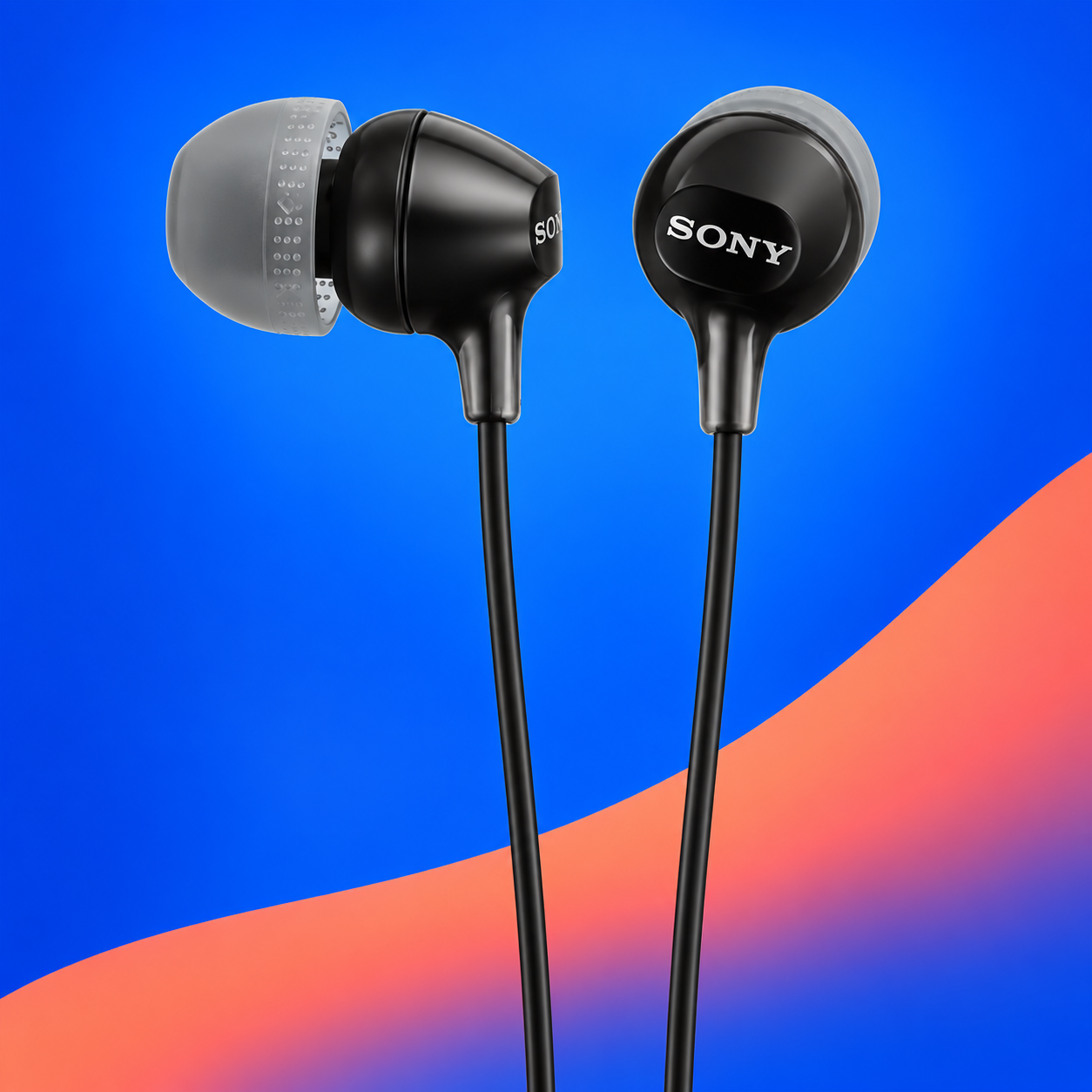 Ilustração gerada por IA de Sony MDR-EX15LP preto