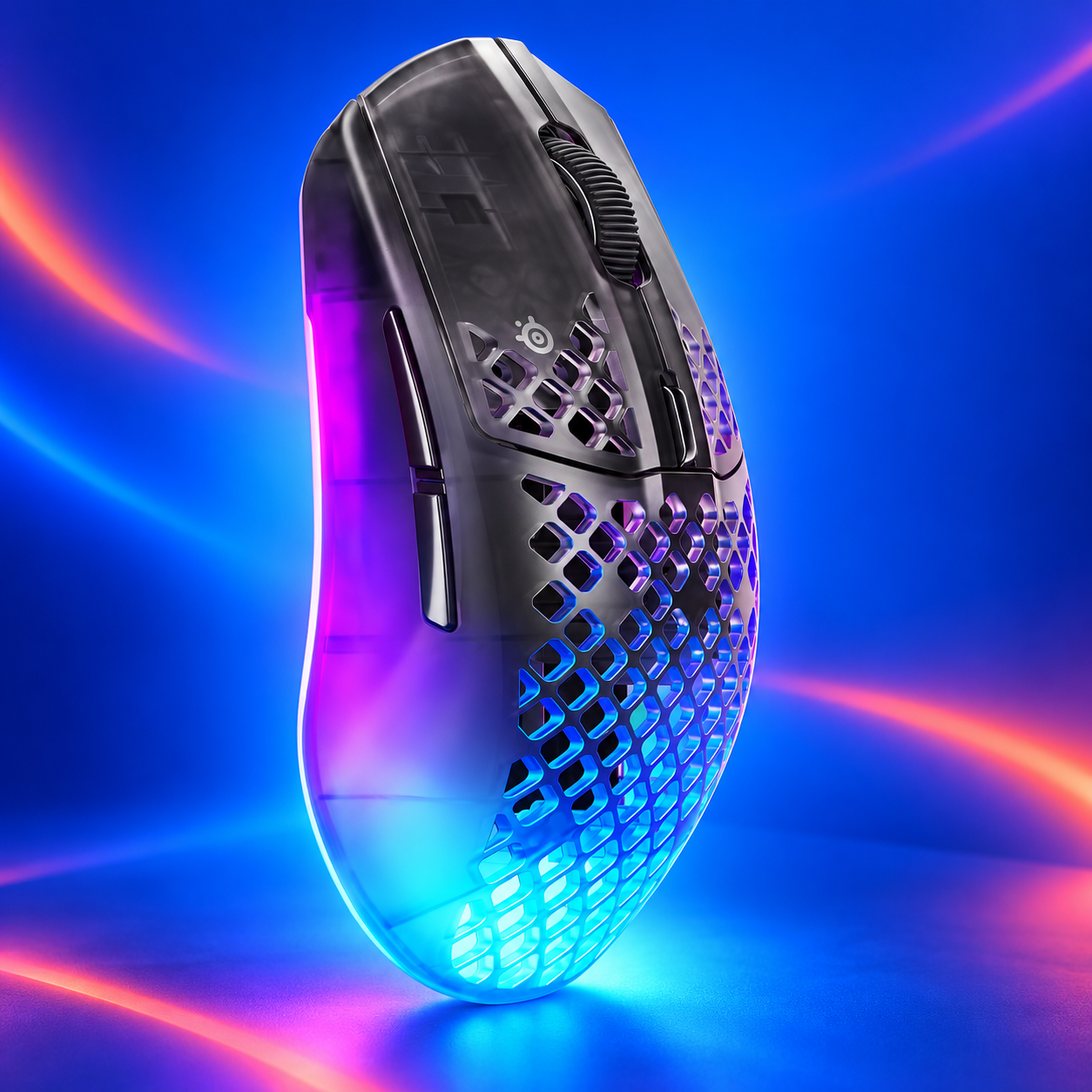 Ilustração gerada por IA de SteelSeries Aerox 3 Wireless Gen 2 Shadow