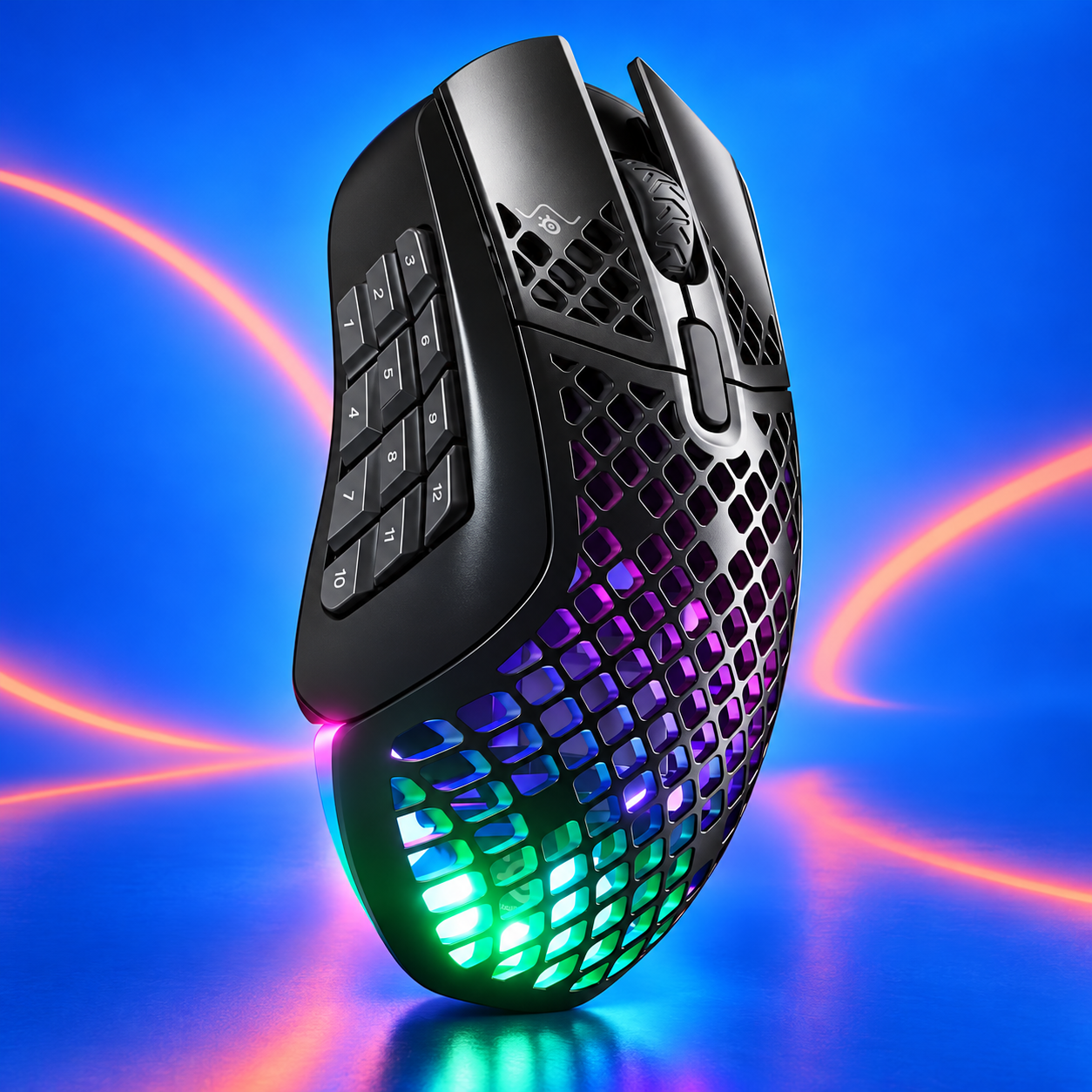 Ilustração gerada por IA de SteelSeries Aerox 9 Wireless Ônix